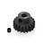 A black 19-tooth 1Mod pinion gear with a set screw, shown on a white background.