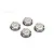 Four gunmetal grey aluminium 17mm flanged wheel nuts with the Jetko logo engraved on top, arranged on a white background.