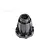 A black plastic Jetko 1/8 scale wheel connector for RC cars, featuring a hexagonal center hole and reinforced ribs, isolated on a white background.