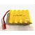 A 6V 400mAh Ni-Cd battery pack wrapped in yellow plastic with a red and blue wire leading to a red JST-style connector.