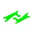 A pair of bright green Traxxas wide upper suspension arms for a 1/10 scale RC vehicle, shown against a plain white background.