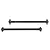 Two black metal RC car drive shafts with ball joints at each end, isolated on a white background.