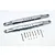 Two grey aluminium rear lower trailing arms for an RC car, with included screws and nuts, displayed on a white background.