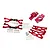 GPM Red Aluminium Rear Suspension Arms & Hubs Set TXM545522-R
