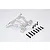 GPM Racing silver aluminium rear shock tower with included black screws on a white background.