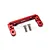 A red anodized aluminium GPM Racing 2-speed transmission servo mount with two included mounting screws on a white background.