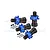 GPM Black Hardened Steel Front & Rear Universal CVD Joints 4Pcs w/ Blue Aluminium Wheel Hub Hexes Set TXM170N/JT/2-B