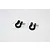 Two black aluminium D-ring tow shackles for RC cars, shown against a plain white background with a faint GPM Racing logo watermark.