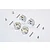 Four silver aluminium wheel hex adapters with matching pins and screws on a white background.