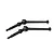 Two black hardened steel GPM Racing rear universal CVD drive shafts for RC cars, shown against a white background.