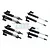 GPM Black Aluminium Front & Rear L-Shape Piggyback Shocks 8Pcs UDR35960FR/L-BK-BEBK