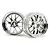 Two shiny chrome-finished RC car rims with a multi-spoke design, shown against a plain white background.