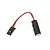 A black cylindrical receiver capacitor with a red and black wire lead ending in a standard black plastic RC servo-style connector.