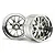 Two chrome-finished RC car rims with a multi-spoke design, shown against a white background.