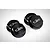 Four black anodized aluminium flanged wheel nuts with a laser-etched logo on a white background.