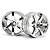 Two chrome-finished six-spoke RC car rims positioned side-by-side against a white background.