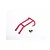 A red powder-coated steel roll cage component for an RC car, accompanied by three small black mounting screws on a white background.