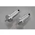 Two silver-coloured metal Rovan main gear cover mounting posts with a cylindrical body and a slotted base.