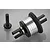 Rovan RC differential assembly with a silver aluminium housing and black steel pinion gear on a grey background.