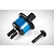 Rovan blue aluminium rear helical cut differential assembly with a separate black pinion gear on a white background.