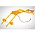 Orange plastic roll bar set for Rovan Baja RC cars with integrated LED light mounts and wiring.