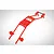 A red Rovan Baja roll bar set with integrated LED light mounts, shown against a plain white background.