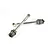 Two silver Rovan RC shock shafts with attached rod ends arranged in an X shape on a white background.