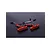 Two orange anodized aluminium LED tail light bars for an RC vehicle, each with five small LEDs and wiring harnesses.