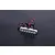 A silver aluminium LED tail light bar for an RC Baja vehicle with two black mounting brackets and red and black wiring.