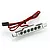 Rovan silver aluminium LED tail light bar for RC Baja with red and black wiring and a standard receiver connector.