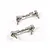 Two silver aluminium RC steering linkages with ball joints and mounting screws on a white background.