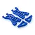 A set of four blue Rovan RC rear suspension arms on a white background.
