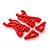 A set of four bright red RC car suspension arms, including two large wishbone arms and two smaller triangular arms, arranged on a white background.