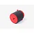 A cylindrical RC engine air filter with a grey foam element and red plastic end caps, featuring a small metal R-clip on the end.