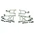 A set of silver aluminium front suspension A-arms for an RC car, including upper and lower arms with mounting hardware.