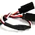 A Yeah Racing Y-extension lead with three-pin Futaba-style connectors and black heat shrink tubing on a white background.