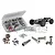 RC Screwz stainless steel screw kit for Arrma Talion 6S BLX, featuring a plastic storage box filled with screws, loose hardware, and an Arrma Talion RC car.