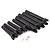 A set of four black plastic Traxxas WideMaxx half shafts with metal clips on a white background.