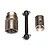Traxxas UDR steel centre front driveshaft set components including a central dogbone shaft and two metal drive cups on a white background.