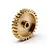 A brass 27-tooth pinion gear for RC vehicles, shown at an angle against a plain white background.