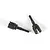 Two black metal RC drivetrain drive cups or axles with threaded ends, isolated on a white background.