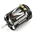 Yeah Racing Hackmoto V sensored brushless RC motor in black with silver accents and gold-plated solder tabs.