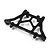 A black anodized aluminium rear shock tower for an RC car, featuring multiple mounting holes and the Yeah Racing logo.