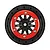 A Pro-Line F-11 beadlock rim for RC short course trucks, featuring a black wheel design with a bright red beadlock ring and silver hardware.