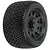 Pro-Line 3.8" Road Rage Tyres on Black Raid Rims - Glued Wheels 2Pcs 1177-10