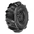 Pro-Line Dumont Mojave paddle tyre mounted on a black Split Six rim, showing the aggressive tread pattern and branding.