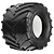 A single Pro-Line Decimator 2.6 inch monster truck tyre with aggressive chevron tread pattern and white foam insert visible inside.