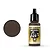 A 17ml bottle of Vallejo Model Air Mahogany acrylic paint with a black dropper cap and a yellow and black label.
