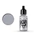 A 17ml bottle of Vallejo Model Air Chrome acrylic airbrush paint with a black dropper cap, shown next to a grey circular paint swatch.