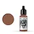 A 17ml bottle of Vallejo Model Air Copper acrylic paint with a black dropper cap, shown next to a copper-colored circular paint swatch.